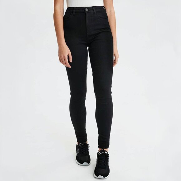American Eagle Curvy Highest Rise Black Denim Skinny Jeans Jegging - Picture 1 of 5